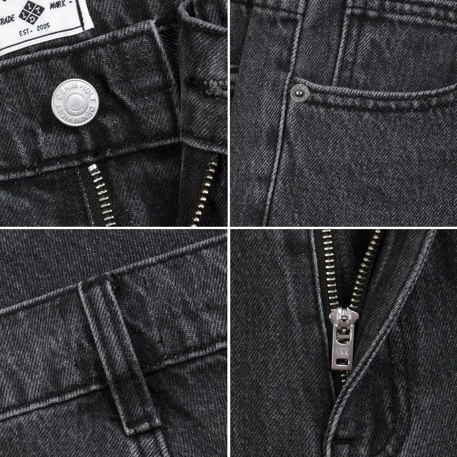 Washed Gray Denim Jeans