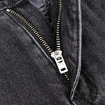 Washed Gray Straight-Leg Jeans