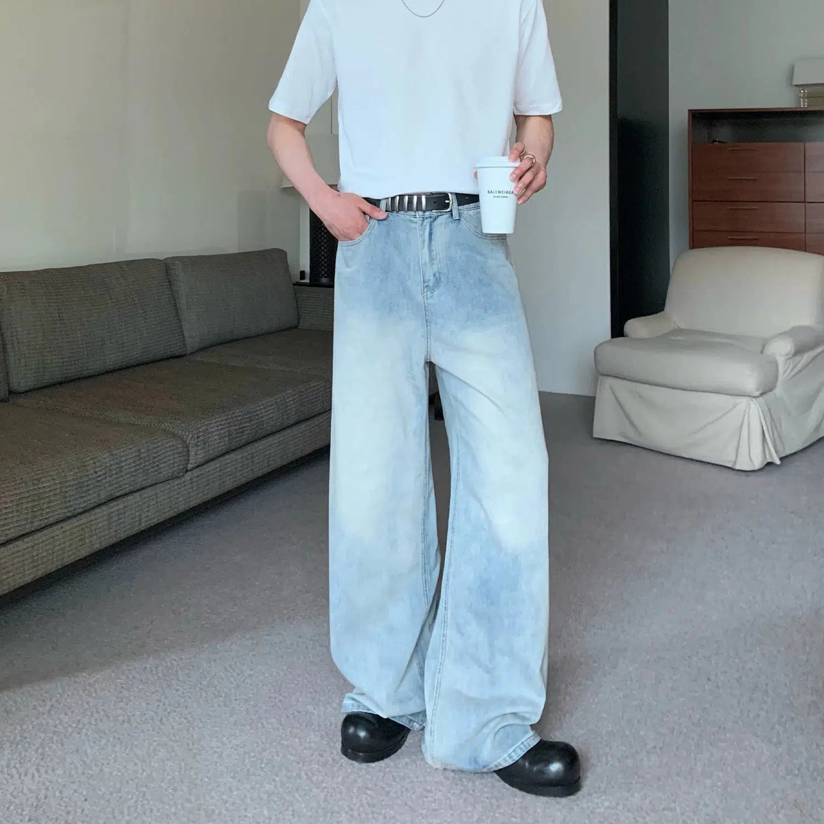 Washed Light Blue Jeans