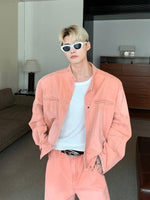 Washed Pink Denim Two-Piece Suit