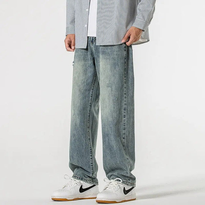 Washed Regular Fit Straight-leg Jeans