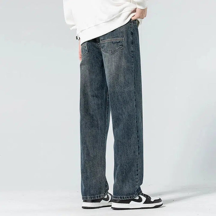 Washed Regular Fit Straight-leg Jeans