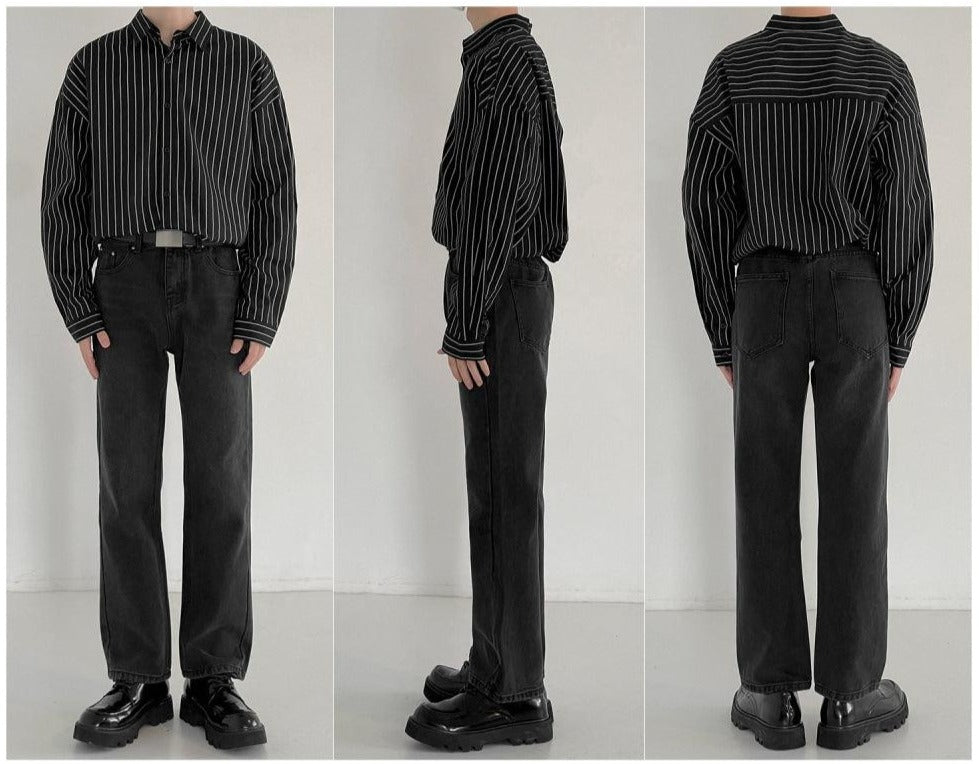 Washed Retro Straight Pants
