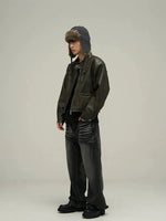 Washed Retro Wide Leg Jeans