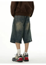 Washed Retro Wide-leg Shorts