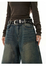 Washed Retro Wide-leg Shorts