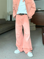 Washed Retro Wide-leg Straight Jeans