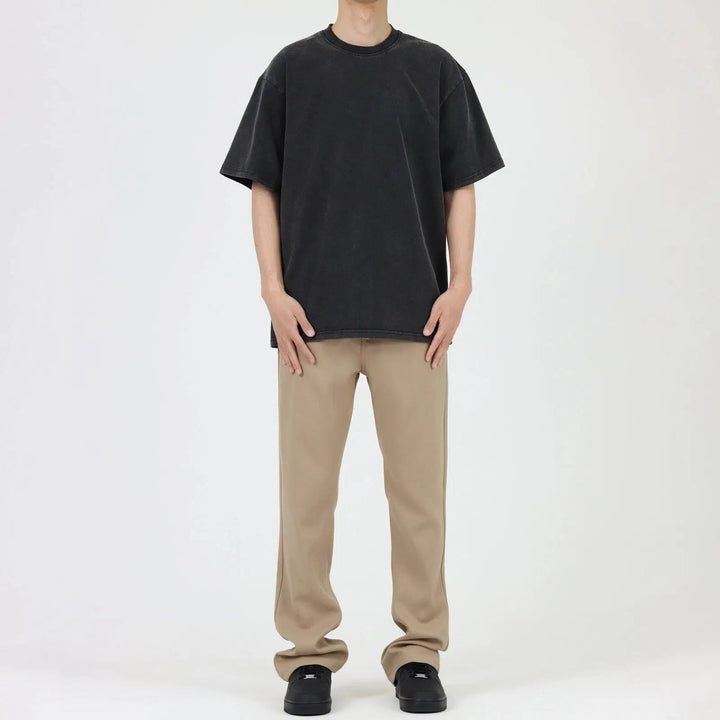 Washed Round Neck Short Sleeve T-shirt