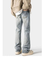 Washed Slim Fit Straight Leg Jeans