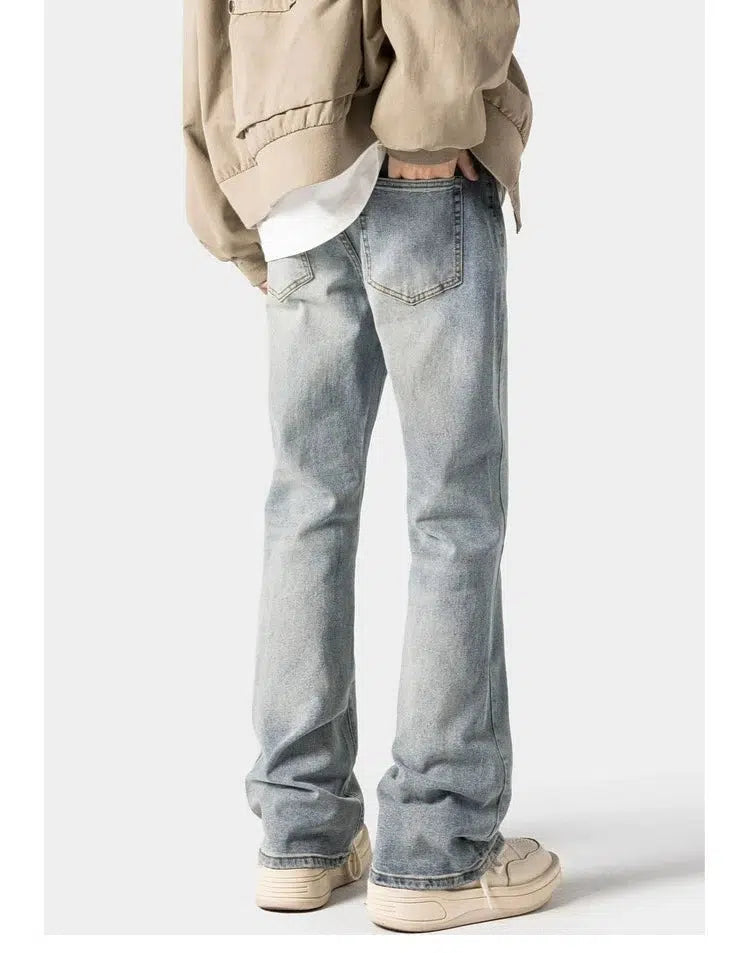 Washed Slim Fit Straight Leg Jeans