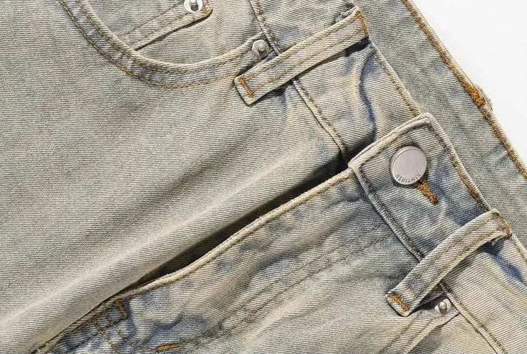 Washed Slim Fit Straight Leg Jeans