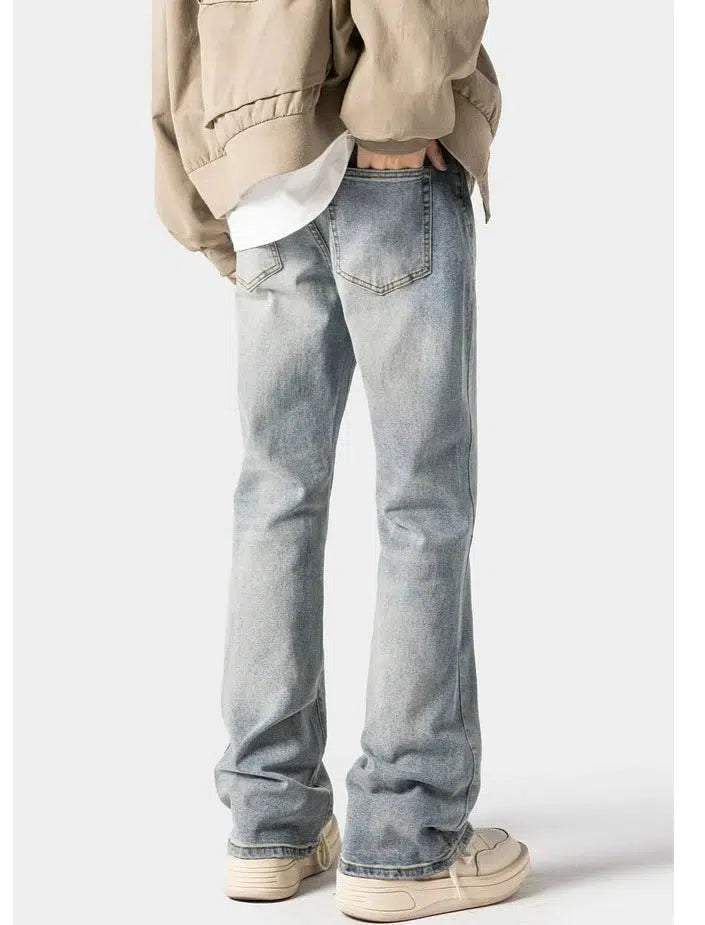 Washed Slim Fit Straight Leg Jeans