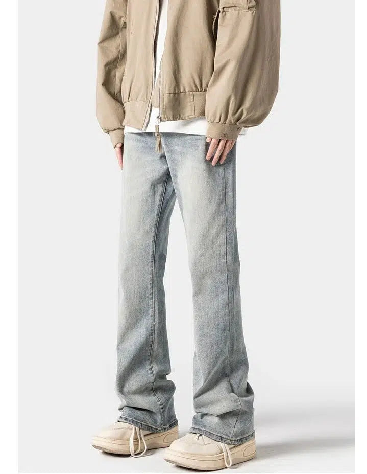 Washed Slim Fit Straight Leg Jeans