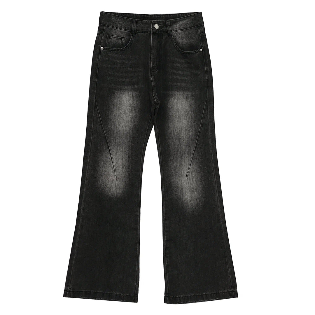 Washed Slim-fit High-waisted Flared Jeans