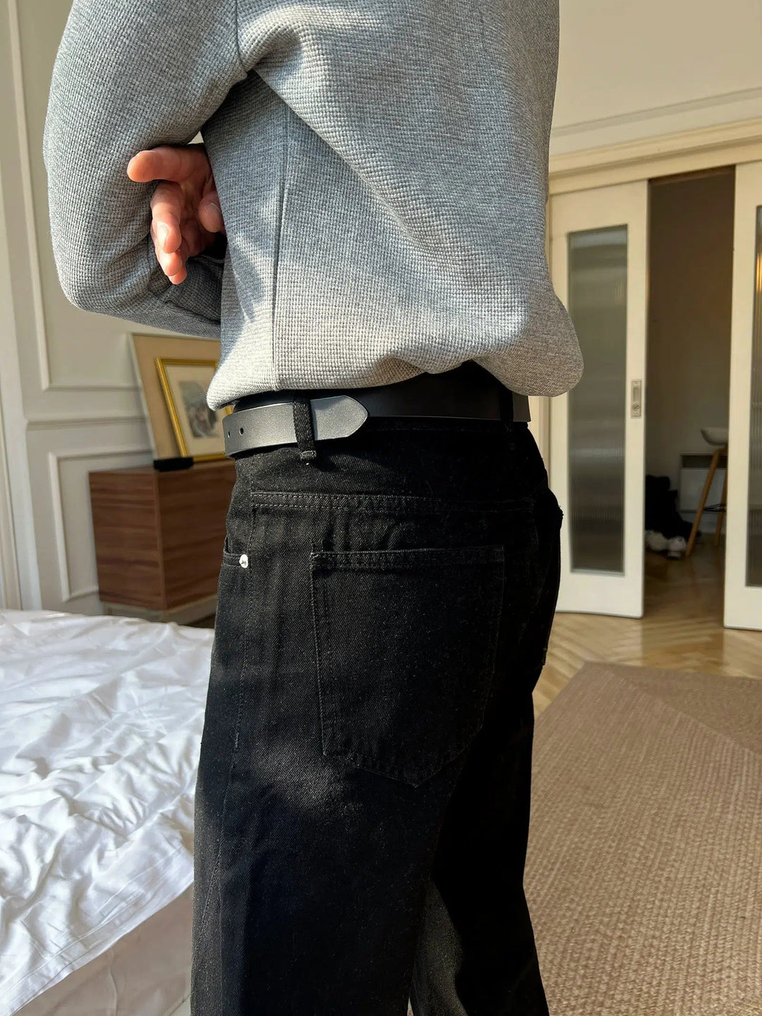 Washed Slim-fit High-waisted Flared Jeans