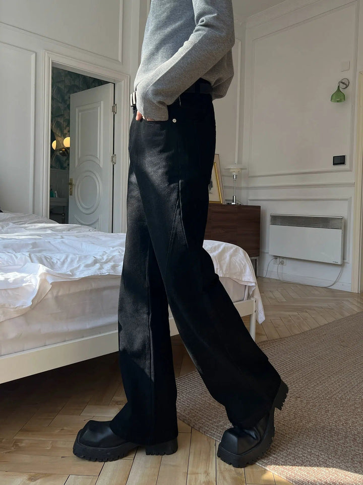 Washed Slim-fit High-waisted Flared Jeans