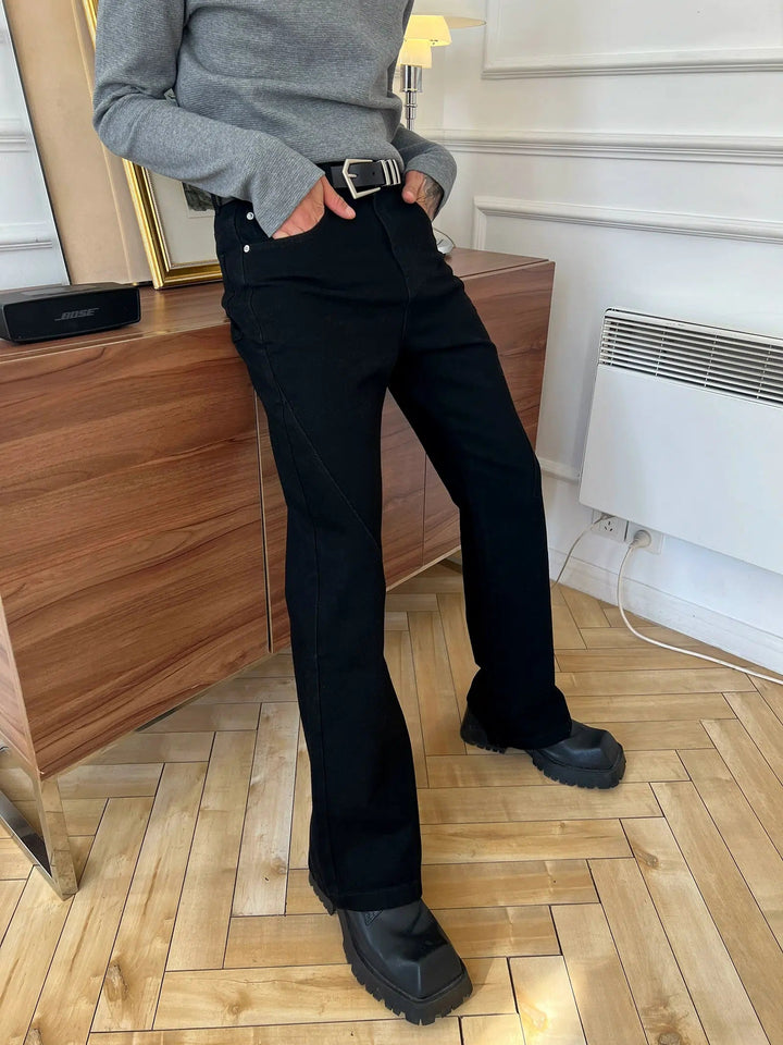 Washed Slim-fit High-waisted Flared Jeans