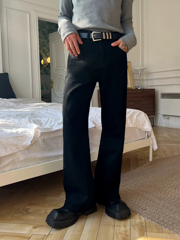 Washed Slim-fit High-waisted Flared Jeans