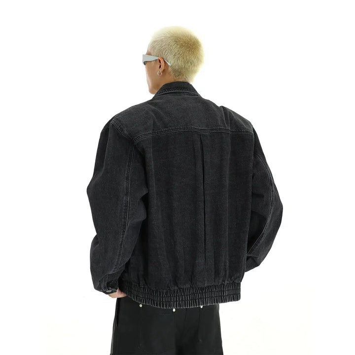 Washed Star Embroidery Denim Jacket