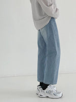 Washed Straight Leg Basic Jeans