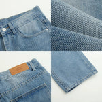 Washed Straight Leg Basic Jeans