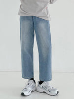 Washed Straight Leg Basic Jeans