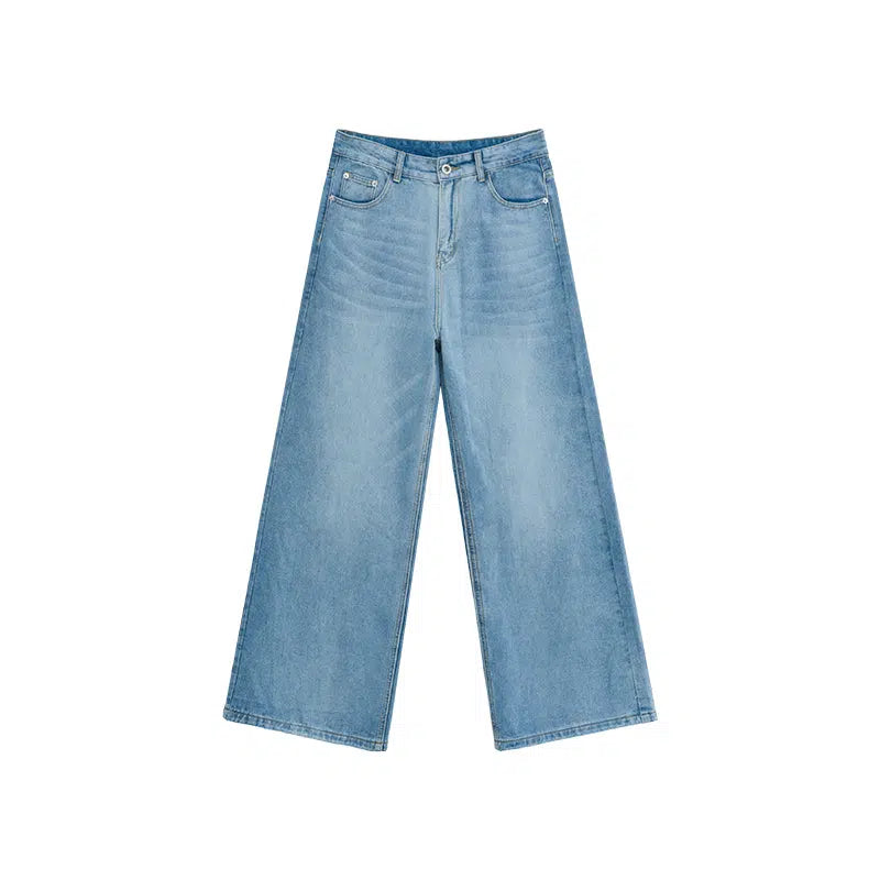 Washed Straight-leg Wide Leg Pants