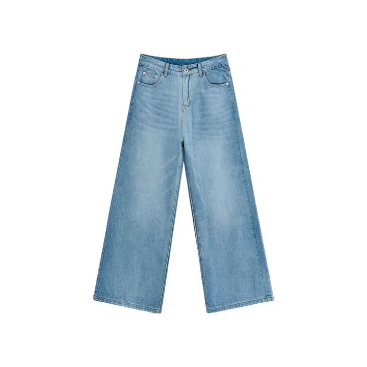 Washed Straight-leg Wide Leg Pants