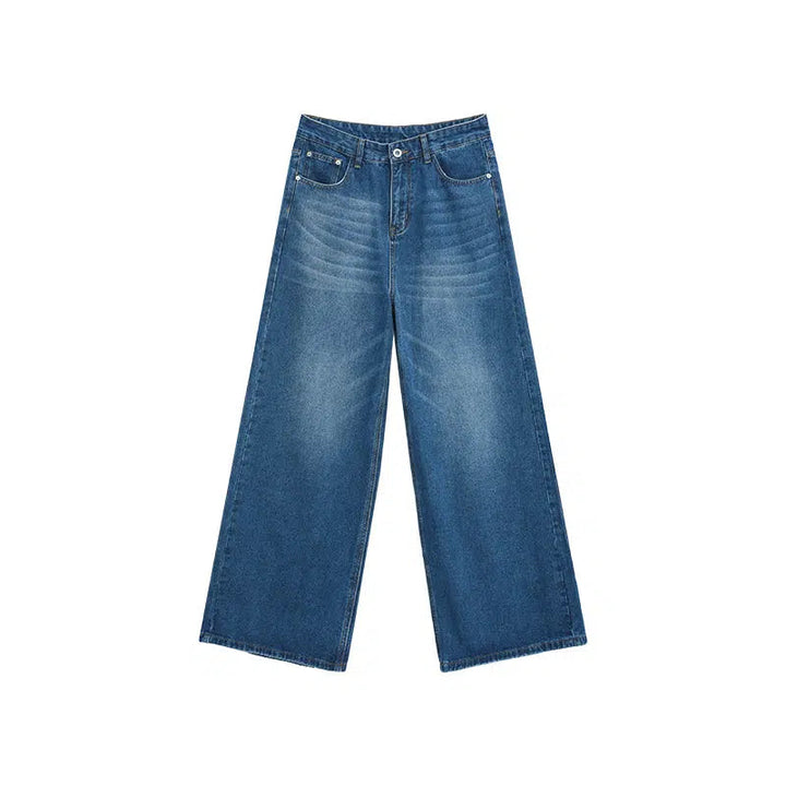 Washed Straight-leg Wide Leg Pants