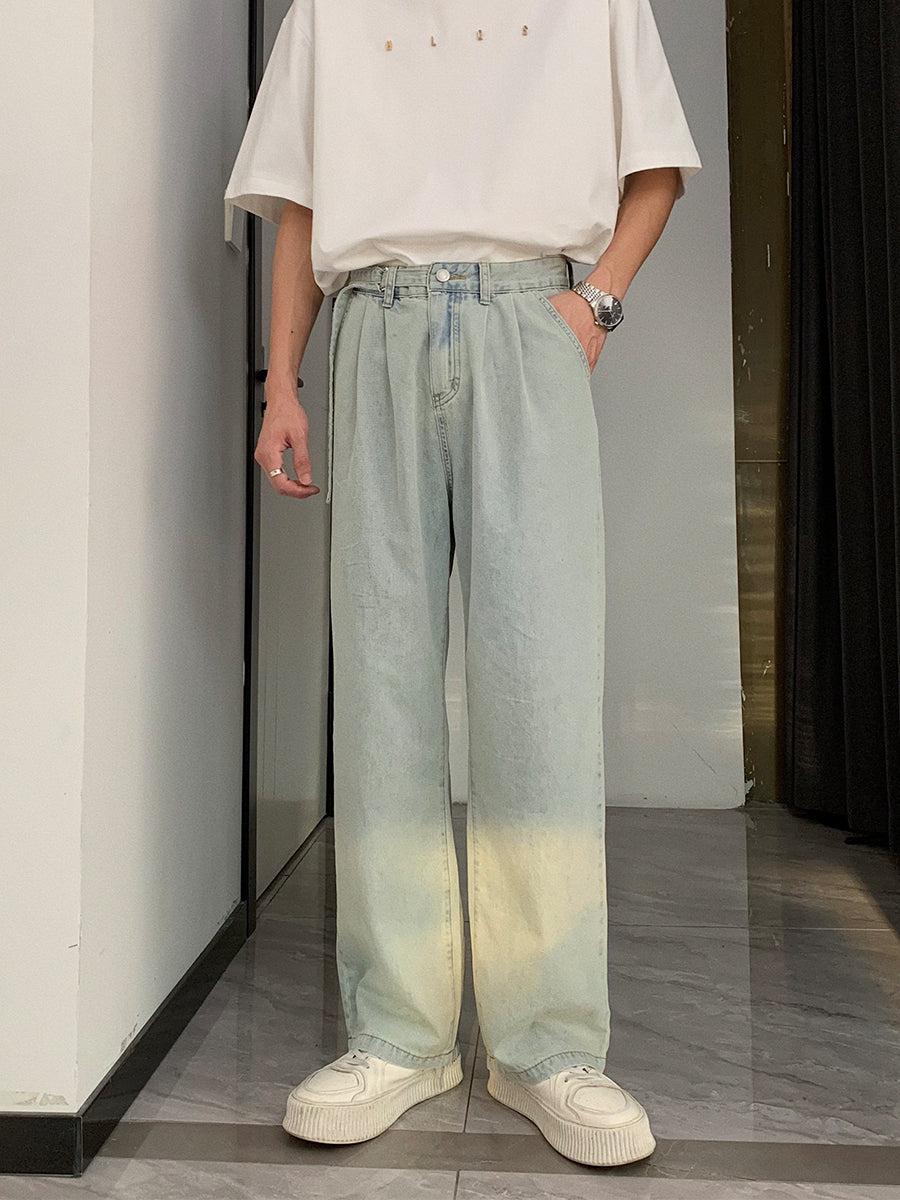 Washed Summer Thin Straight-leg Jeans