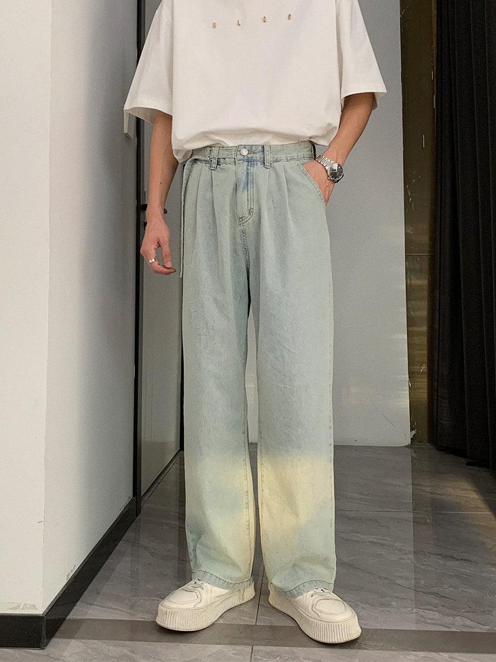 Washed Summer Thin Straight-leg Jeans