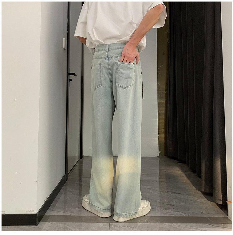Washed Summer Thin Straight-leg Jeans