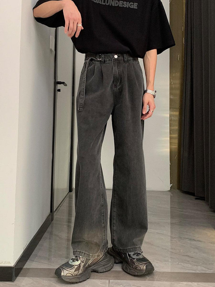 Washed Summer Thin Straight-leg Jeans