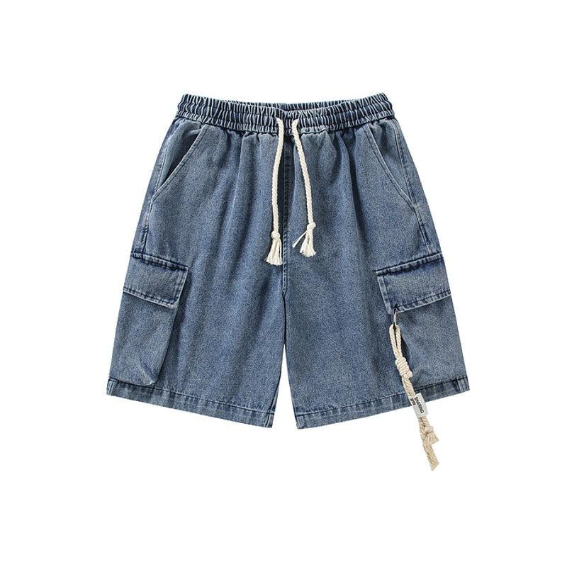 Washed Wide Leg Denim Shorts