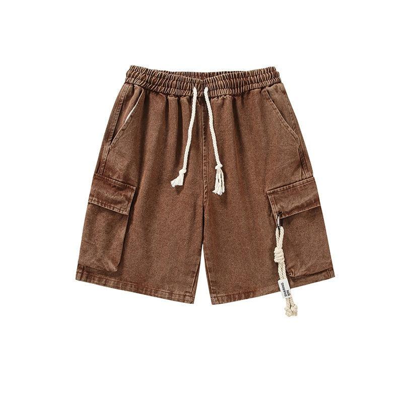 Washed Wide Leg Denim Shorts