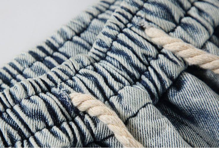 Washed Wide Leg Denim Shorts