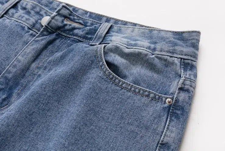 Washed Wide Leg Slim Jeans