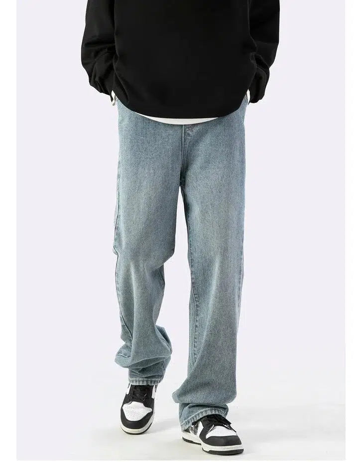 Washed Wide Leg Slim Jeans