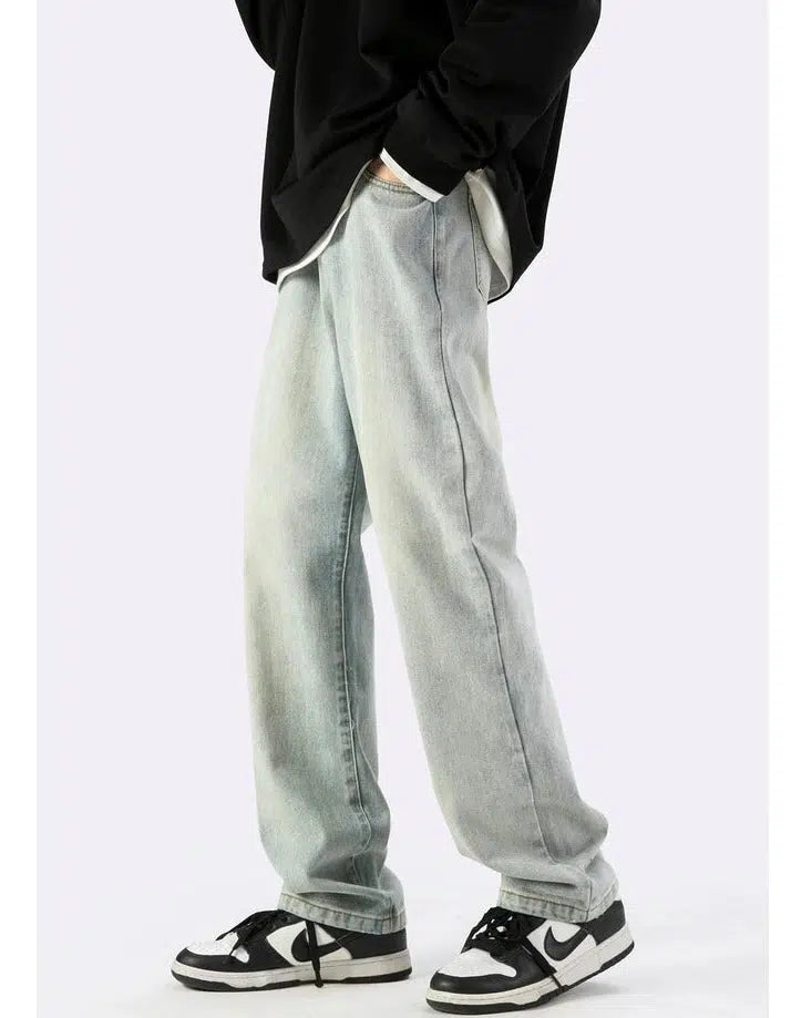 Washed Wide Leg Slim Jeans