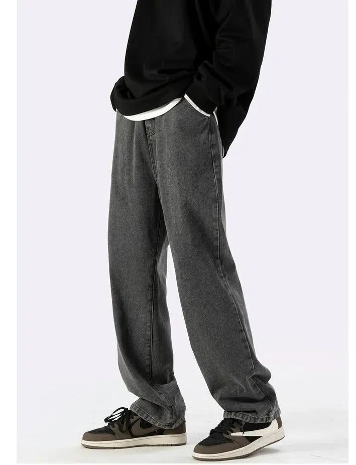 Washed Wide Leg Slim Jeans