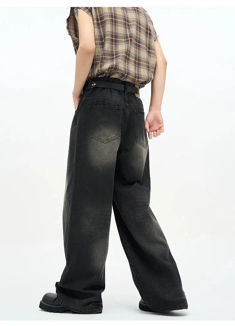 Washed Wide-leg Jeans