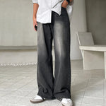 Washed Wide-leg Straight-leg Jeans