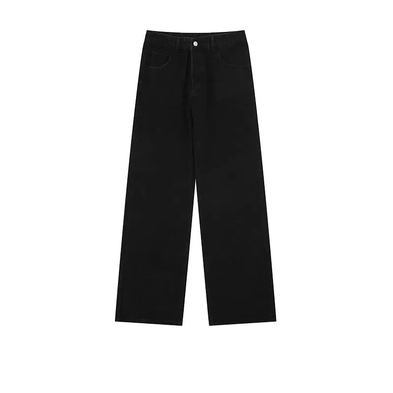 Washed Wide-leg Straight-leg Jeans