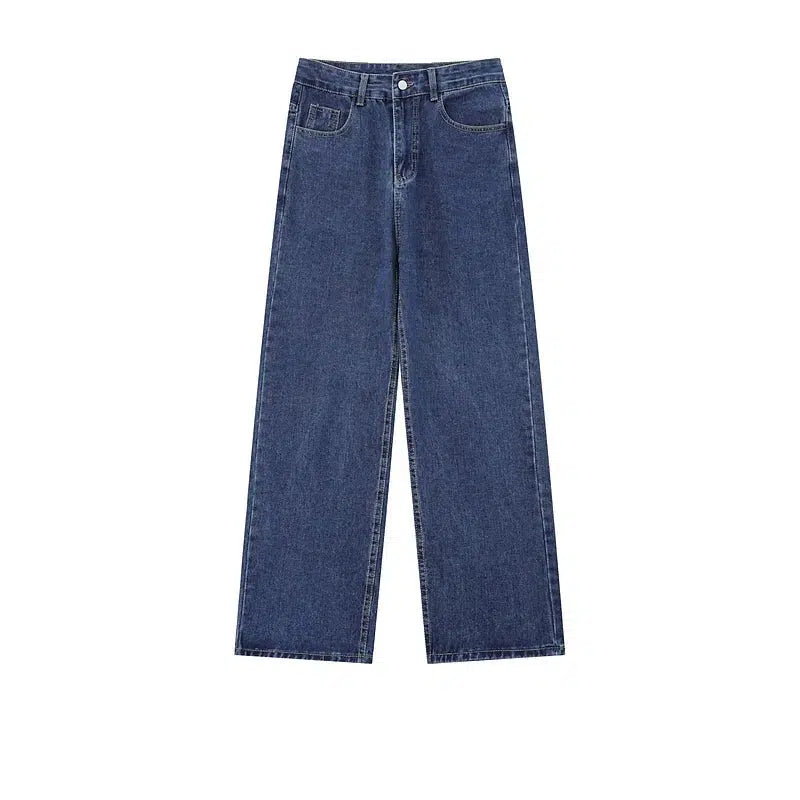 Washed Wide-leg Straight-leg Jeans