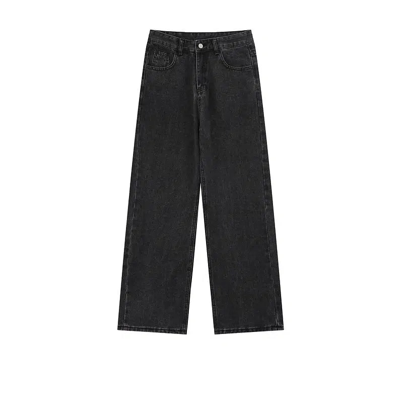 Washed Wide-leg Straight-leg Jeans