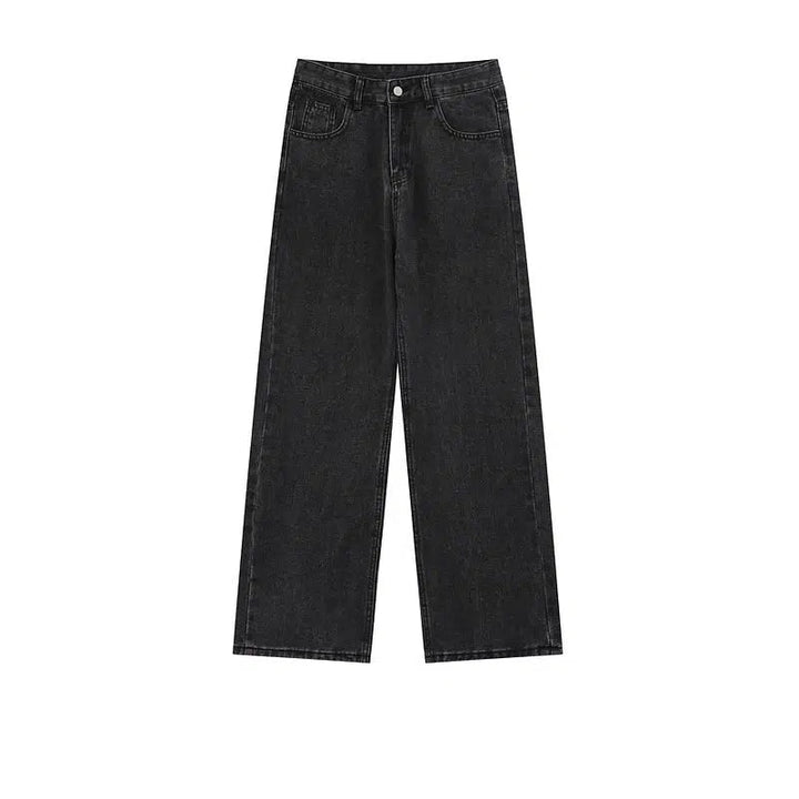 Washed Wide-leg Straight-leg Jeans