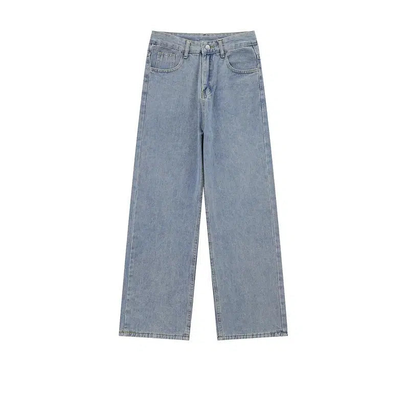 Washed Wide-leg Straight-leg Jeans