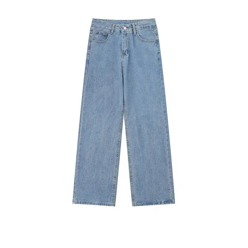 Washed Wide-leg Straight-leg Jeans