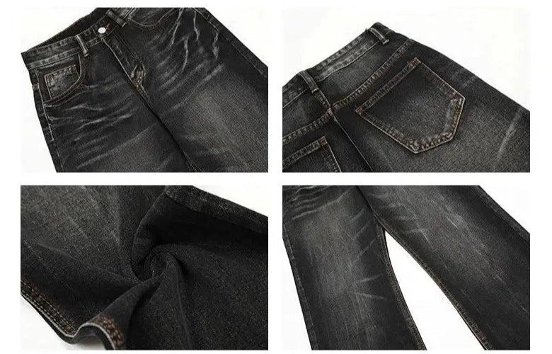 Washed Wide-leg Straight-leg Jeans