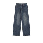 Washed Wide-leg Straight-leg Jeans